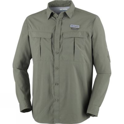 Camisa Columbia Cascades Explorer Manga Larga Hombre Verde Oliva - Chile YUM315490